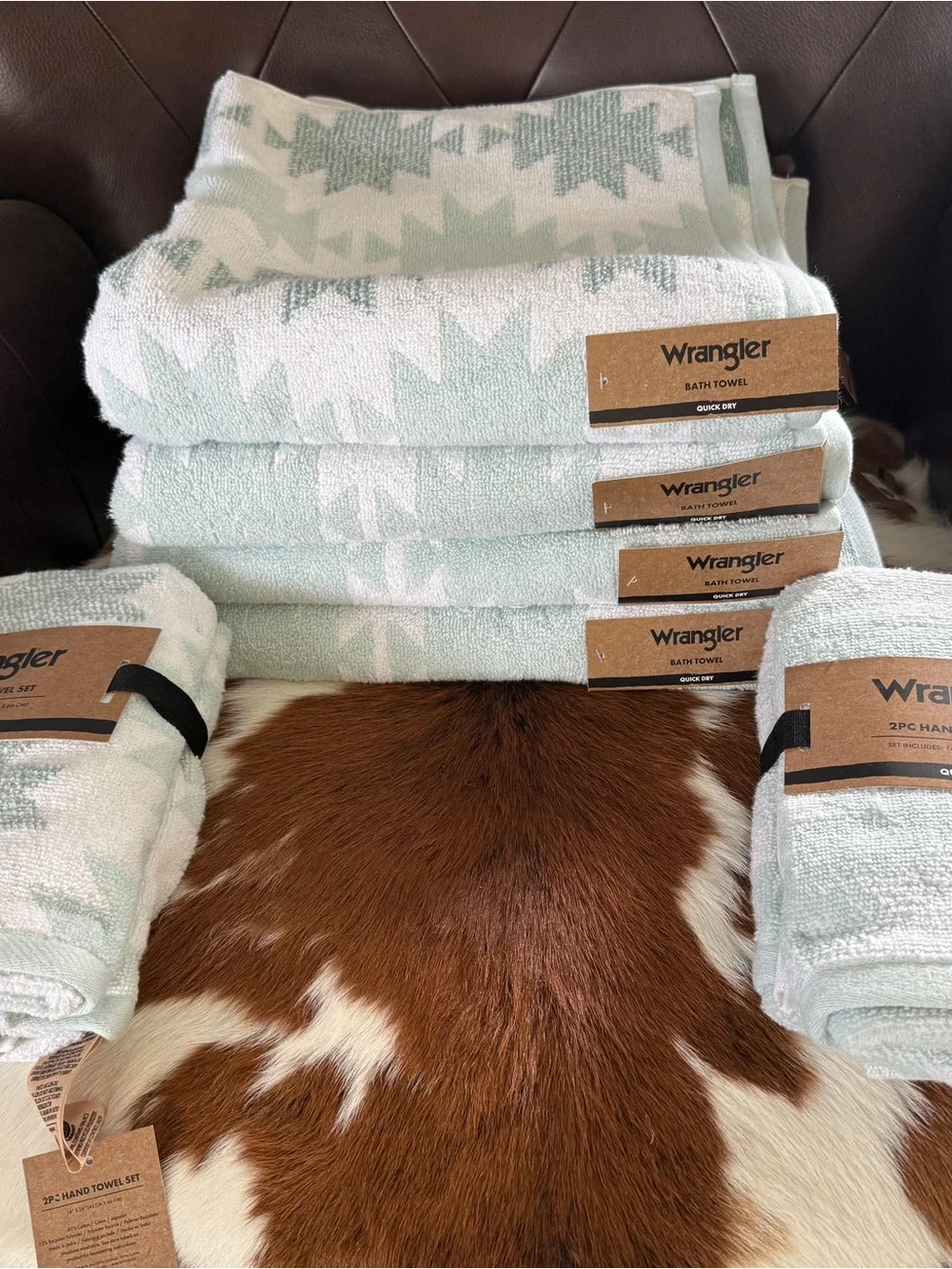 Wrangler Canyon Ranch Mint Western Towel Set